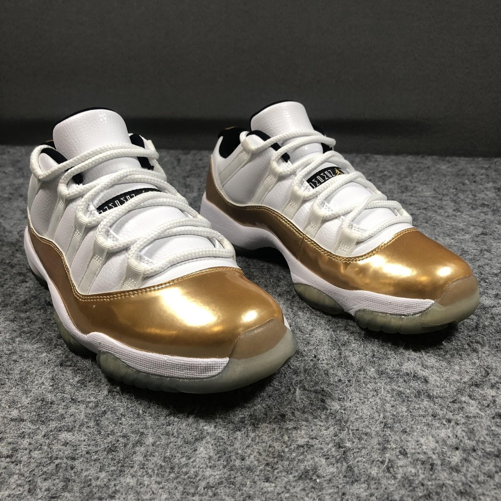 Jordan 11 Retro Low Closing Ceremony Mens 8 White Gold Sneakers 528895-103